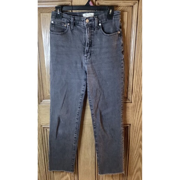 Madewell The Perfect Vintage Jean Denim In Lunar Wash Gray Black Stretch Size 27 - Picture 1 of 6